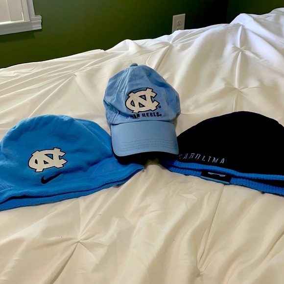 UNC Trio of hats. One ball cap, and two beanies. - Picture 1 of 2